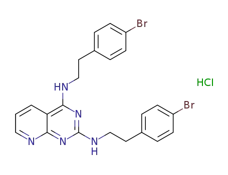 Molecular Structure of 1335247-35-2 (N,N'-bis[2-(4-bromophenyl)ethyl]pyrido[2,3-d]pyrimidine-2,4-diamine hydrochloride)