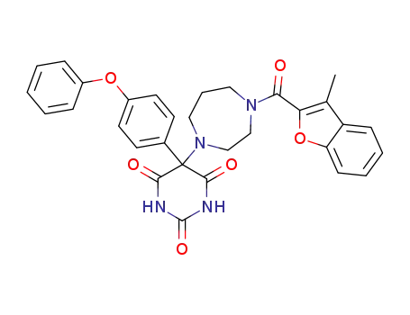 5-(4-phenoxyphenyl)-5-(4-(3-methylbenzofuran-2-carbonyl)-1,4-diazepan-1-yl)pyrimidine-2,4,6(1H,3H,5H)-trione