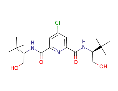 Molecular Structure of 1009339-34-7 (4-chloro-N,N'-bis[(1S)-1-(hydroxymethyl)-2,2-dimethylpropyl]pyridine-2,6-dicarboxamide)