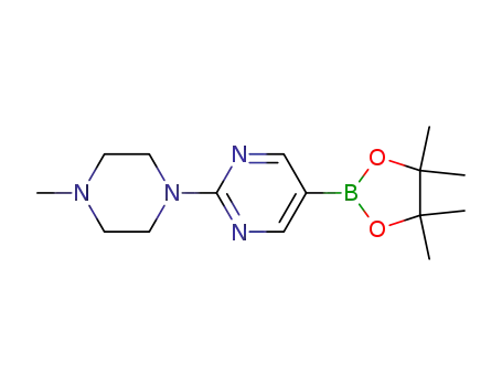Molecular Structure of 942922-07-8 (2-(4-Methylpiperazin-1-yl)pyrimidine-5-boronic acid pinacol ester)