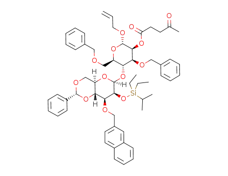 allyl 4,6-di-O-benzylidene-2-O-(diethylisopropylsilyl)-3-O-(2-methylnaphthyl)-β-D-mannopyranosyl-(1-4)-3,6-di-O-benzyl-2-O-levulinoyl-α-D-mannopyranoside