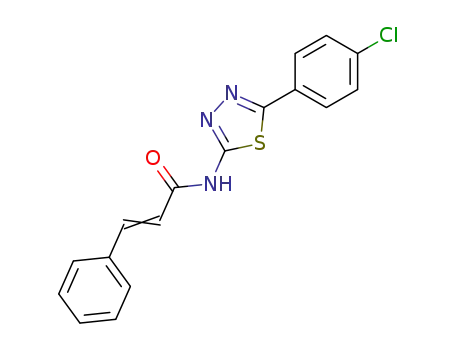 Molecular Structure of 128627-66-7 (N-(5-(4-chlorophenyl)-1,3,4-thiadiazol-2-yl)cinnamamide)