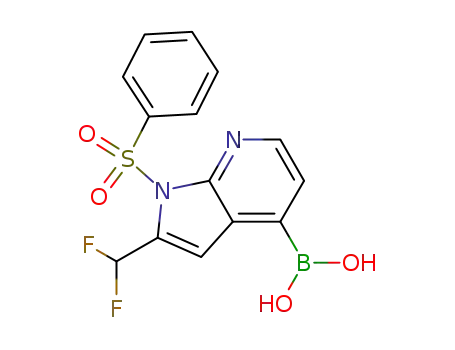 Molecular Structure of 1014613-45-6 (Boronic acid, B-[2-(difluoroMethyl)-1-(phenylsulfonyl)-1H-pyrrolo[2,3-b]pyridin-4-yl]-)