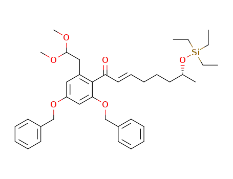(R,E)-1-(2,4-bis(benzyloxy)-6-(2,2-dimethoxyethyl)phenyl)-7-(triethylsilyloxy)oct-2-en-1-one