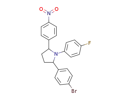Molecular Structure of 1258232-99-3 (2-(4-bromophenyl)-1-(4-fluorophenyl)-5-(4-nitrophenyl)pyrrolidine)