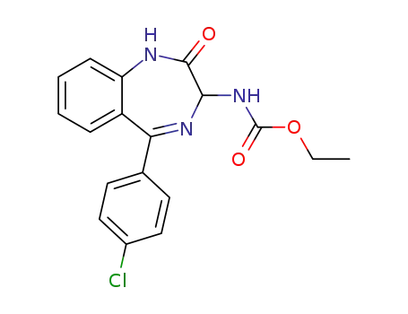 Molecular Structure of 1300089-88-6 (ethyl (5-(4-chlorophenyl)-2-oxo-2,3-dihydro-1H-benzo[e][1,4]diazepin-3-yl)carbamate)