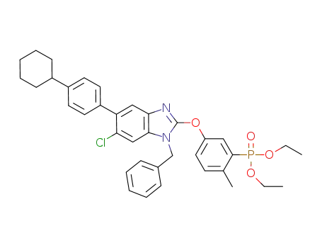 (5-(1-benzyl-6-chloro-5-(4-cyclohexylphenyl)-1H-benzimidazol-2-yloxy)-2-methylphenyl)phosphonic acid diethyl ester