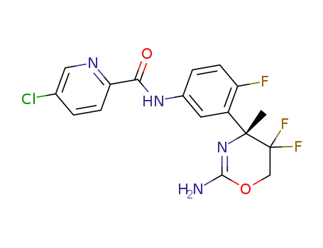 5-chloro-pyridine-2-carboxylic acid [3-((R)-2-amino-5,5-difluoro-4-methyl-5,6-dihydro-4H-[1,3]oxazin-4-yl)-4-fluoro-phenyl]-amide