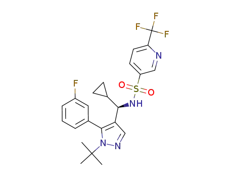 (R)-N-((1-tert-butyl-5-(3-fluorophenyl)-1H-pyrazol-4-yl)(cyclopropyl)methyl)-6-(trifluoromethyl)pyridine-3-sulfonamide