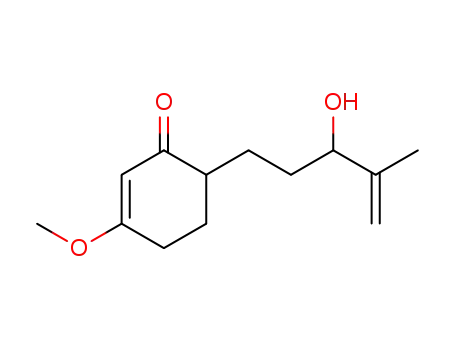 Molecular Structure of 1312767-99-9 (6-[3'-hydroxy-4'-methylpent-4'-en-1'-yl]-3-methoxycyclohex-2-en-1-one)