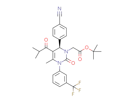 tert-butyl [(6R)-6-(4-cyanophenyl)-5-isobutyryl-4-methyl-2-oxo-3-[3-(trifluoromethyl)phenyl]-3,6-dihydropyrimidin-1(2H)-yl]acetate