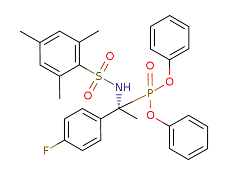Molecular Structure of 1202246-81-8 (diphenyl 1-(2,4,6-trimethylphenylsulfonylamino)-1-(p-fluorophenyl)ethylphosphonate)