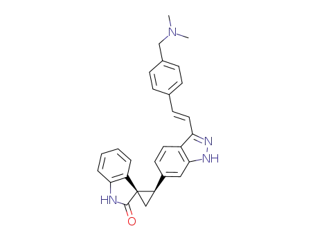 (1S,2R)-(E)-2-(3-(4-((dimethylamino)methyl)styryl)-1H-indazol-6-yl)spiro[cyclopropane-1,3'-indolin]-2'-one