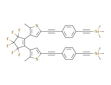 Molecular Structure of 1198357-31-1 (1,2-bis{5-(4-trimethylsilylethynylphenylethynyl)-2-methylthiophen-3-yl}perfluorocyclopentene)