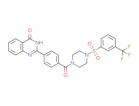 2-(4-(4-(3-(trifluoromethyl)phenylsulfonyl)piperazine-1-carbonyl)phenyl)quinazolin-4(3H)-one