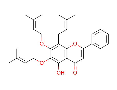 5-hydroxy-8-(3-methylbut-2-enyl)-6,7-bis(3-methylbut-2-enyloxy)-2-phenyl-4H-chromen-4-one