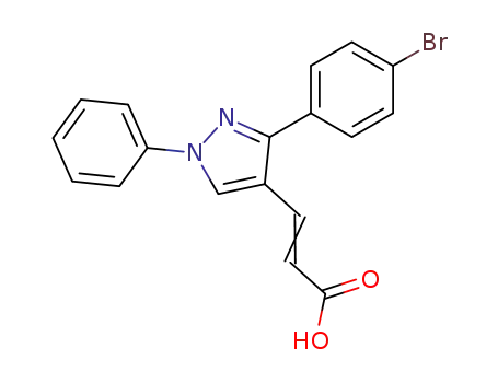 Molecular Structure of 108446-73-7 (3-[3-(4-BROMO-PHENYL)-1-PHENYL-1H-PYRAZOL-4-YL]-ACRYLIC ACID)