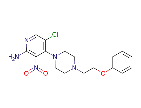 Molecular Structure of 942948-06-3 (5-chloro-3-nitro-4-[4-(2-phenoxy-ethyl)-piperazin-1-yl]-pyridin-2-ylamine)