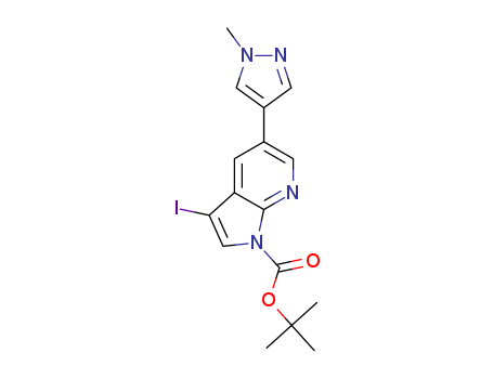 1H-Pyrrolo[2,3-b]pyridine-1-carboxylic acid, 3-iodo-5-(1-methyl-1H-pyrazol-4-yl)-, 1,1-dimethylethyl ester