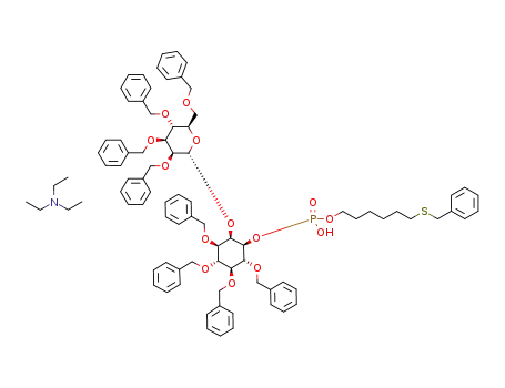 triethylammonium 1-O-(6-(S-benzyl)thiohexylphosphonato)-2-O-(2,3,4,6-tetra-O-benzyl-α-D-mannopyranosyl)-3,4,5,6-tetra-O-benzyl-D-myo-inositol