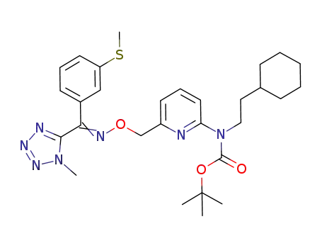 tert-butyl (2-cyclohexylethyl)(6-{[({[3-(methylsulfanyl)phenyl](1-methyl-1H-tetrazol-5-yl)methylene}amino)oxy]methyl}pyridin-2-yl)carbamate