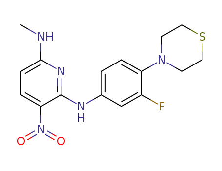2-[3-fluoro-4-(4-thiomorpholino)phenylamino]-6-(methylamino)-3-nitropyridine