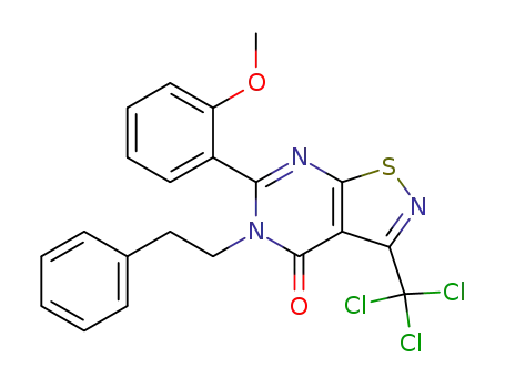 6-(2-methoxyphenyl)-5-phenethyl-3-(trichloromethyl)isothiazolo[5,4-d]pyrimidin-4(5H)-one