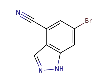 Molecular Structure of 898747-00-7 (6-Bromo-1H-indazole-4-carbonitrile)