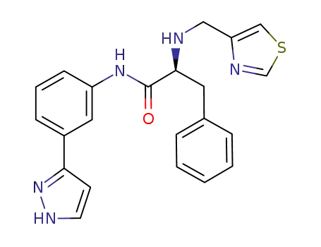 (2S)-N-(3-(1H-pyrazol-3-yl)phenyl)-3-phenyl-2-(thiazol-4-ylmethylamino)propanamide