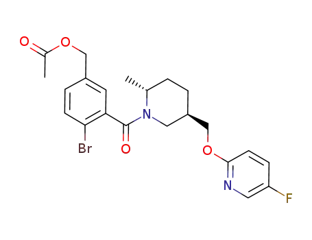 4-bromo-3-(((2R,5R)-5-(((5-fluoropyridin-2-yl)oxy)methyl)-2-methyl-piperidin-1-yl)carbonyl)benzyl acetate