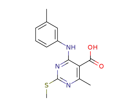 4-methyl-6-[(3-methylphenyl)amino]-2-(methylthio)-5-pyrimidinecarboxylic acid