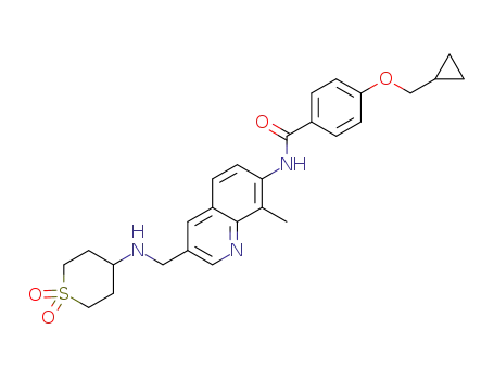 4-(cyclopropylmethoxy)-N-(3-{[(1,1-dioxidotetrahydro-2H-thiopyran-4-yl)amino]methyl}-8-methylquinolin-7-yl)benzamide