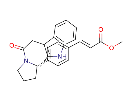 Molecular Structure of 1189153-37-4 ((E)-3-(4-{(S)-1-[2-(2-methyl-1H-indol-3-yl)-acetyl]-pyrrolidin-2-yl}-phenyl)-acrylic acid methyl ester)
