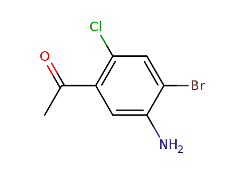 Molecular Structure of 1232688-51-5 (1-(5-amino-4-bromo-2-chloro-phenyl)-ethanone)