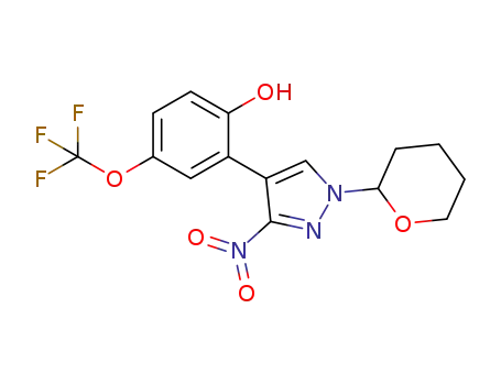 2-[3-nitro-1-(tetrahydro-2H-pyra-2-yl)-1H-pyrazol-4-yl]-4-(trifluoromethoxy)phenol
