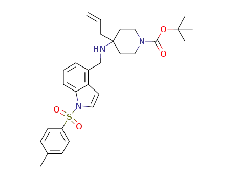 tert-butyl 4-allyl-4-((1-tosyl-1H-indol-4-yl)methylamino)piperidine-1-carboxylate