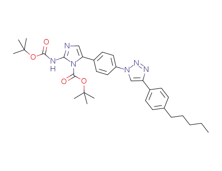 2-tert-butoxycarbonylamino-5-{4-[4-(4-pentylphenyl)-[1,2,3]triazol-1-yl]phenyl}imidazole-1-carboxylic acid tert-butyl ester