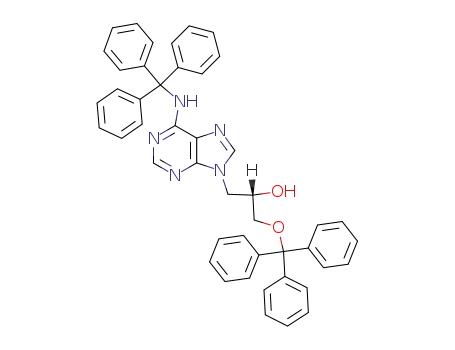 Molecular Structure of 116142-81-5 (9H-Purine-9-ethanol,
a-[(triphenylmethoxy)methyl]-6-[(triphenylmethyl)amino]-, (S)-)