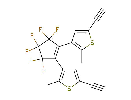 Molecular Structure of 348639-20-3 (3,3'-(3,3,4,4,5,5-hexafluoro-1-cyclopentene-1,2-diyl)bis[5-ethynyl-2-methylthiophene])