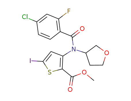 methyl 3-[[(4-chloro-2-fluorophenyl)carbonyl](tetrahydro-3-furanyl)amino]-5-iodo-2-thiophenecarboxylate