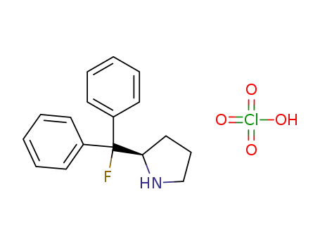 Molecular Structure of 1160851-02-4 ((R)-2-(fluorodiphenylmethyl)pyrrolidinium perchlorate)