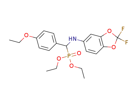 Molecular Structure of 1334047-64-1 (diethyl (2,2-difluorobenzo[d][1,3]dioxol-5-ylamino)(4-ethoxyphenyl)methylphosphonate)