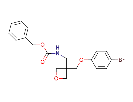 Molecular Structure of 1084953-23-0 ((3-(4-bromophenoxymethyl)oxetan-3-ylmethyl)carbamic acid benzyl ester)