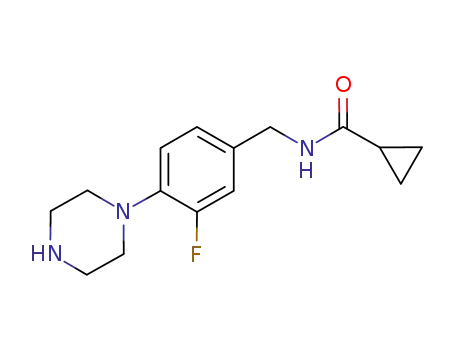 cyclopropanecarboxylic acid 3-fluoro-4-(piperazin-1-yl)benzylamide