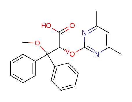 Benzenepropanoic acid, a-[(4,6-dimethyl-2-pyrimidinyl)oxy]-b-methoxy-b-phenyl-, (aS)-