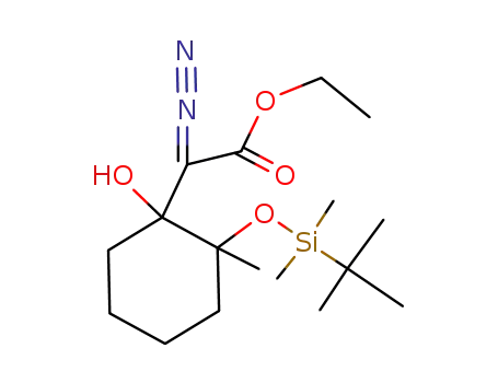 Molecular Structure of 1017590-80-5 (ethyl 2-(2-(tert-butyldimethylsilyloxy)-1-hydroxy-2-methyl-cyclohexyl)-2-diazoacetate)