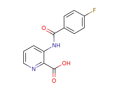 Molecular Structure of 603955-33-5 (2-Pyridinecarboxylicacid,3-[(4-fluorobenzoyl)amino]-(9CI))