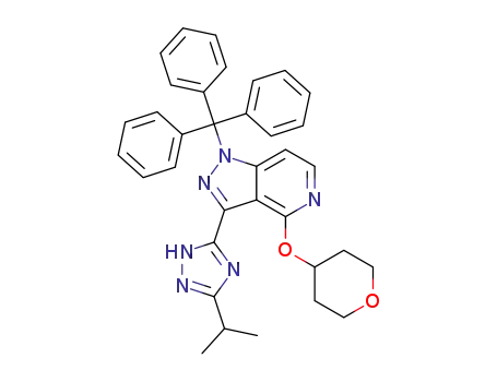 3-(3-isopropyl-1H-1,2,4-triazol-5-yl)-4-((tetrahydro-2H-pyran-4-yl)oxy)-1-trityl-1H-pyrazolo[4,3-c]pyridine