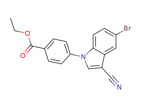 4-(5-bromo-3-cyanoindol-1yl)benzoic acid ethyl ester