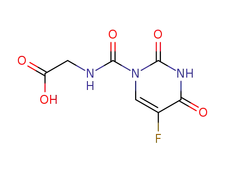 Molecular Structure of 70767-70-3 (Glycine, N-[(5-fluoro-3,4-dihydro-2,4-dioxo-1(2H)-pyrimidinyl)carbonyl]-)